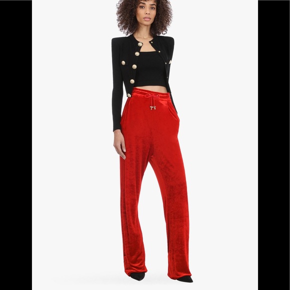 Balmain Flared Velour Pants - Picture 2 of 13